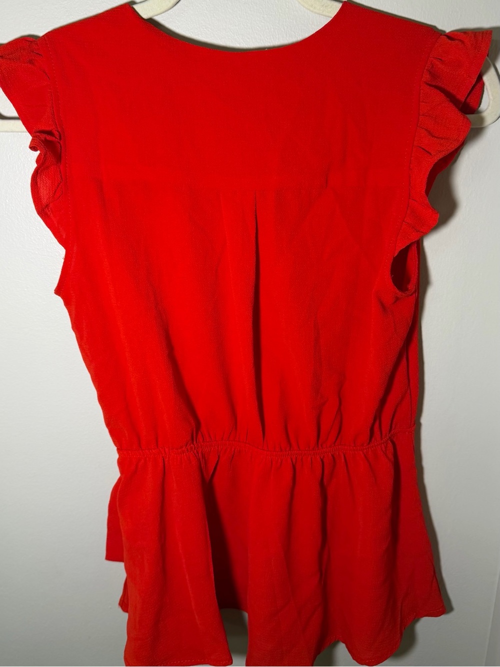 Monteau Red Wrap Peplum Blouse - Picture 6 of 7